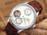 Perfect Replica IWC Portuguese Men Watch White Dial Brown Leather Band